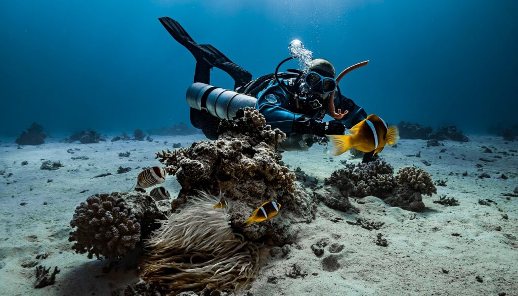 diver, nature, anemone, fish, underwater, clown fish